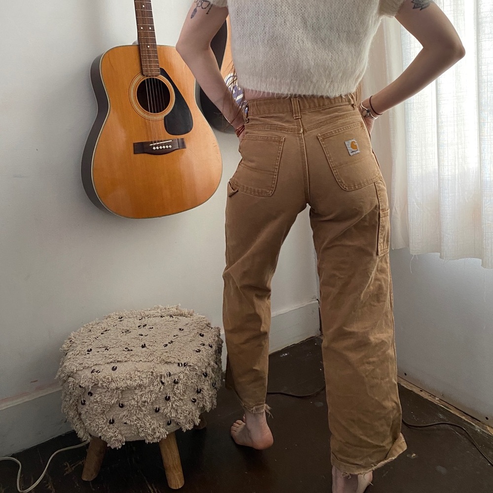 *SOLD* Carhartt cropped wide leg canvas carpenter pants - Picture 4 of 5